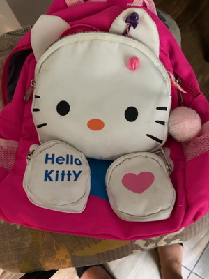 Hello Kitty ροζ σακίδιο πλάτης με σχέδιο χαρακτήρα και μπροστινές τσέπες