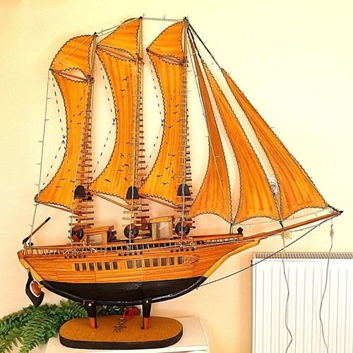 Handmade ship new 130x130cm