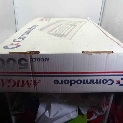 Commodore Amiga 500 keyboard box vintage used torn