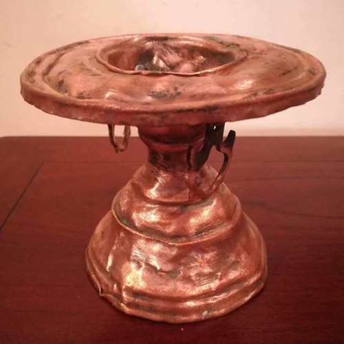 Copper incense burner with nails used