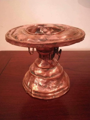 Copper incense burner with nails used