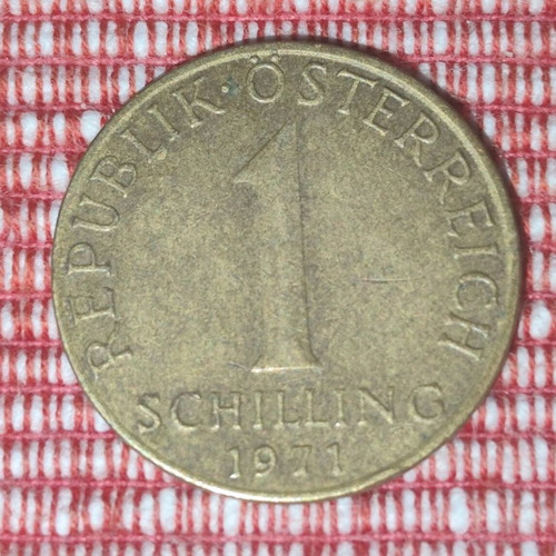 Austrian 1 Schilling coin 1980 used, aluminum-copper composition