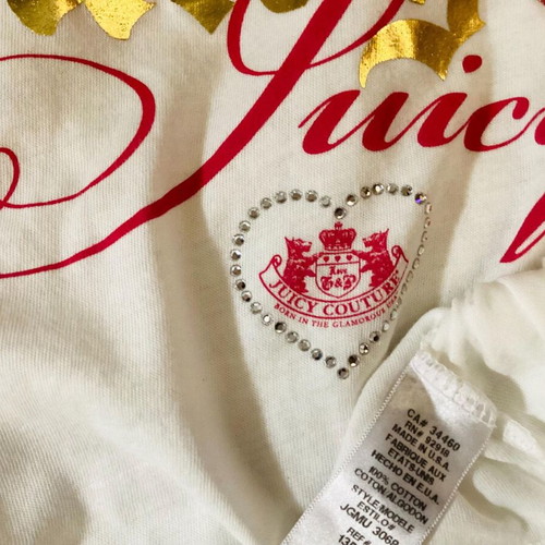 Juicy Couture T-shirt Large with rhinestones and glitter like new