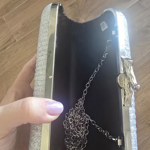 Clutch evening bag silver new