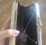 Clutch evening bag silver new