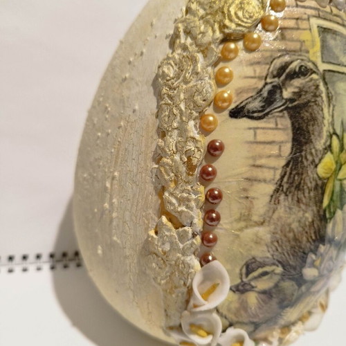 Porcelain Easter decorative egg handmade, 20 cm