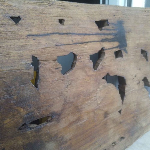 African wood carving panel like new, traditional motifs