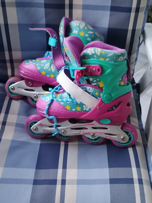 Xspot Kids Roller Skates size 31-33, like new, colorful
