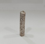 Antique silver 800 needle case with embossed floral decoration