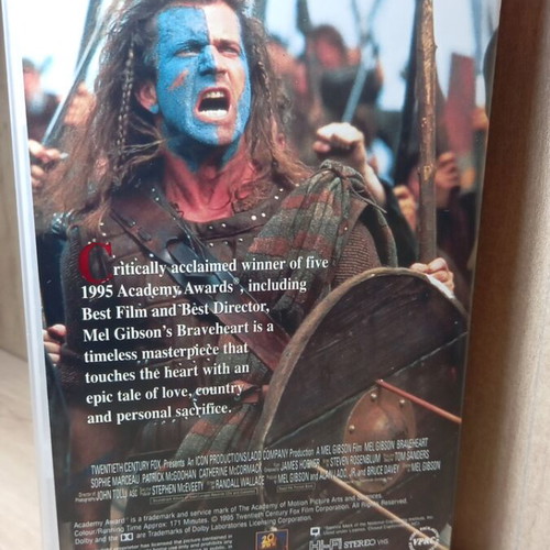 Braveheart VHS tape, English, no subtitles