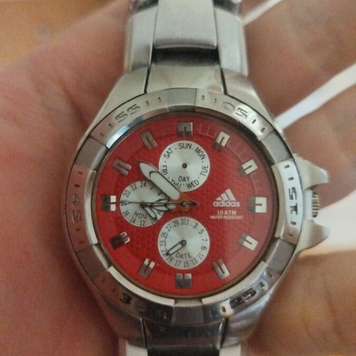 Adidas watch used, men's, red