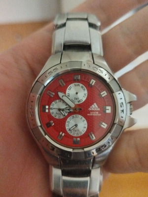 Adidas watch used, men's, red