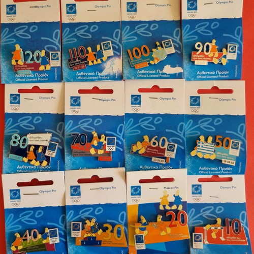 Athens 2004 Olympic Pins new, set of 24 pieces