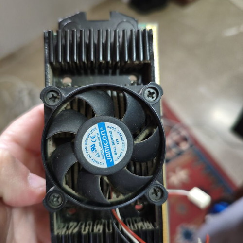 Intel Celeron 266 MHz Slot 1 processor used with cooler