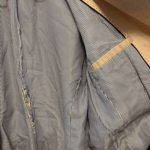 Beige capartina coat used with torn lining, size M