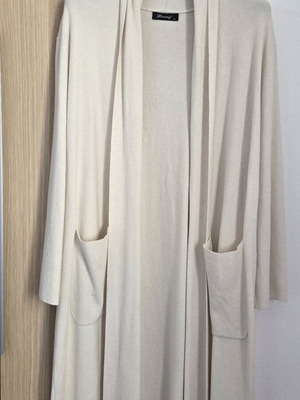 Long cardigan like new, beige, fits Large and extra Large