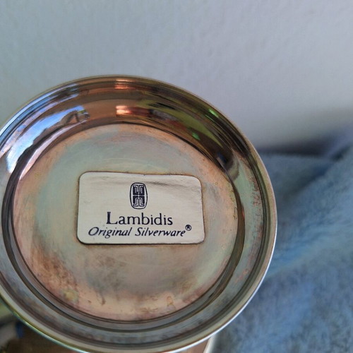 Lambidis silver-plated cups used, set of 6 vintage