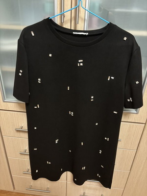Black dress with silver studs size L from Zara like new