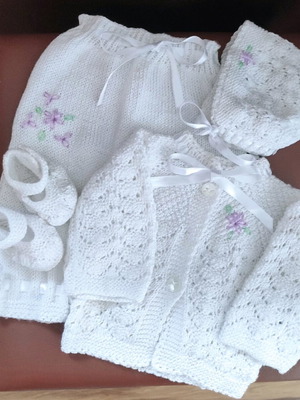 Σετ για νεογέννητο νέο, χειροποίητο πλεκτό από βαμβακερό μείγμα