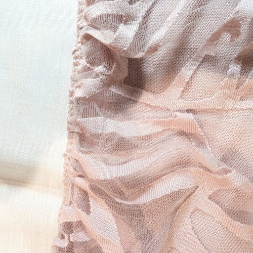 Pink summer blouse one size like new with transparent layered design