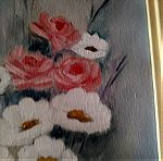  Πίνακας ζωγραφικής μικρός, θέμα λουλούδια