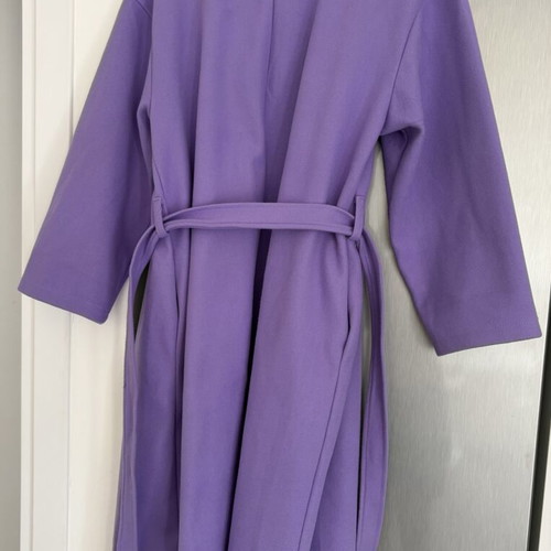 Italian purple coat with belt, long warm