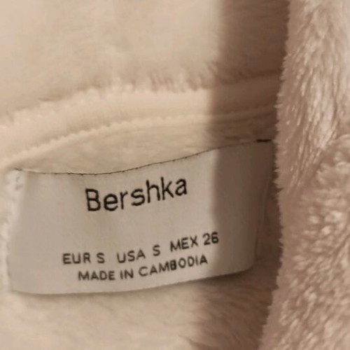 Bershka cropped hoodie white like new, size S