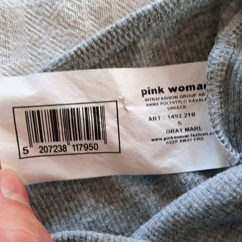 Pink Woman women's top size S gray new