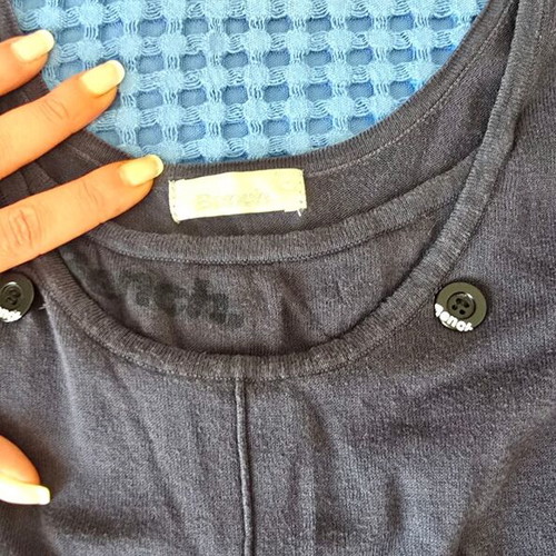 Bench long-sleeve blouse, navy blue, size Medium