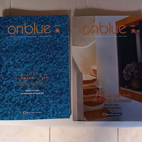 Onblue magazines by Blue Star Ferries, issues 2025 and 2026