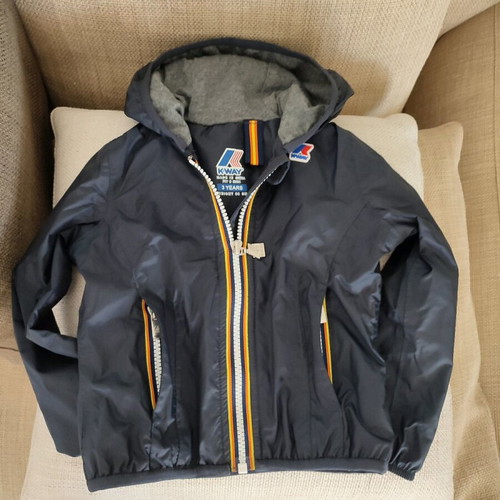 K•way lightweight jacket for boys new, dark blue with hood