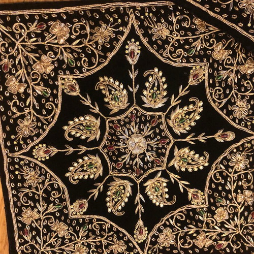Velvet pillow covers vintage ethnic zardozi embroidery pack of 2 like new
