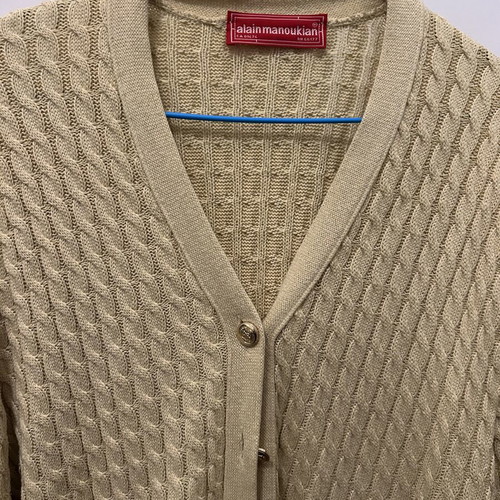Alain Manoukian yellow knitted cardigan used, size XL