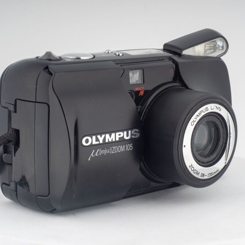 Olympus mju Zoom 105 Black Version 35mm Film Camera used
