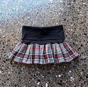 Μίνι καρό φούστα/Mini plaid pleated skirt, cute punk emo XS/S/M, strechy, ελαστική