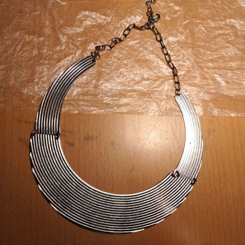 Peosfora silver necklace metal adjustable size new