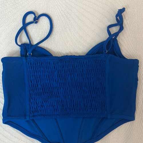 Stradivarius blue corset like new with adjustable straps size S