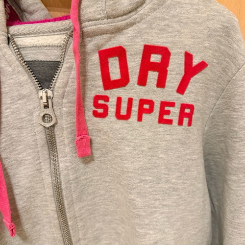 Superdry women's hoodie jacket like new, gray, size L