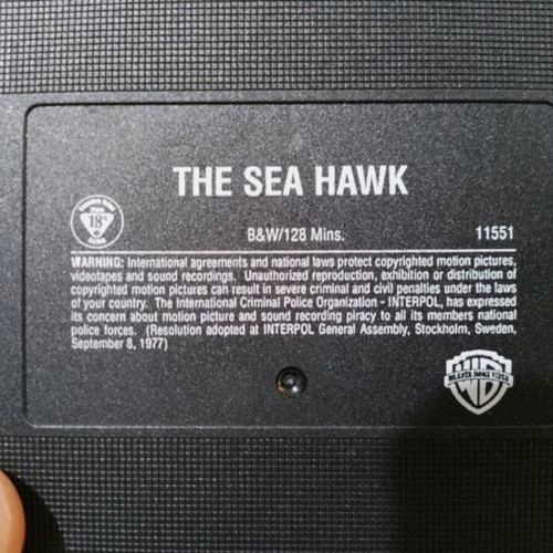 The Sea Hawk videocassette like new, classic
