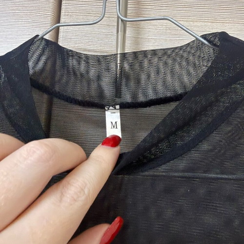 Sheer black mesh long sleeve top Decoro brand new size M