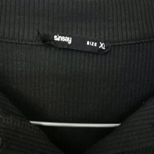 Women's polo shirt Sinsay black used, cropped, size XL
