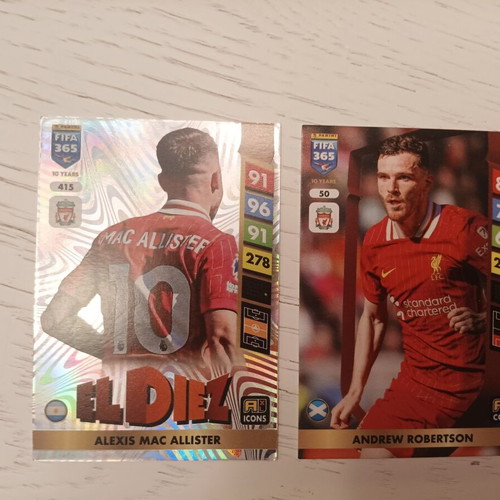 Adrenalyn XL 2025 Panini Liverpool cards like new