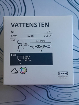 VATTENSTEN LED осветителна лента 1м, поликарбонат, сменяща цветове, IKEA