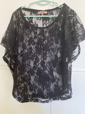 Bershka Collection black lace blouse, size M