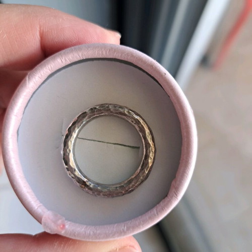 Silver 950 hammered ring like new, size 56