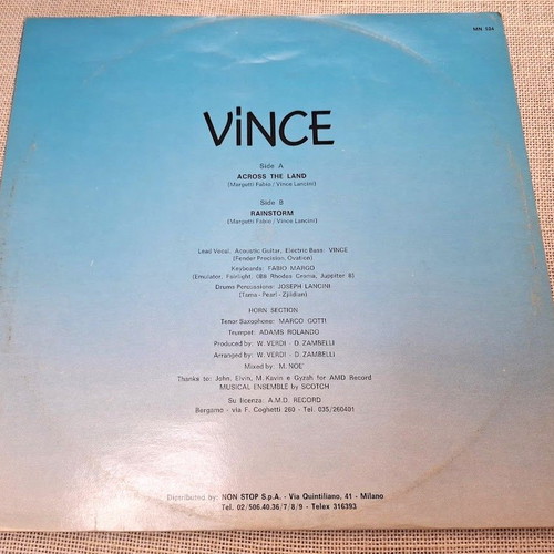 Vince Across The Land 12' δίσκος μεταχειρισμένος, ηλεκτρονικός