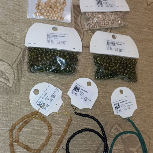 Craft supplies new, pack with wooden beads, hematite and nephrite