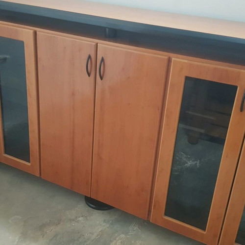 Executive desk set used, solid cherry wood