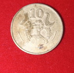 Cyprus 10 Cent Coin used