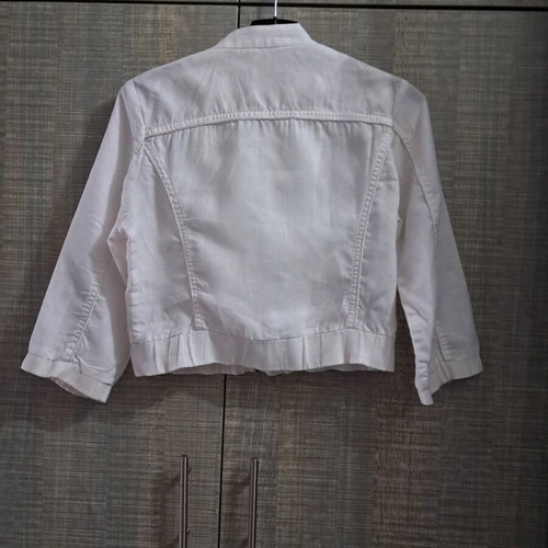 Crop jacket Stradivarius NoM linen type with 3/4 sleeve like new, white